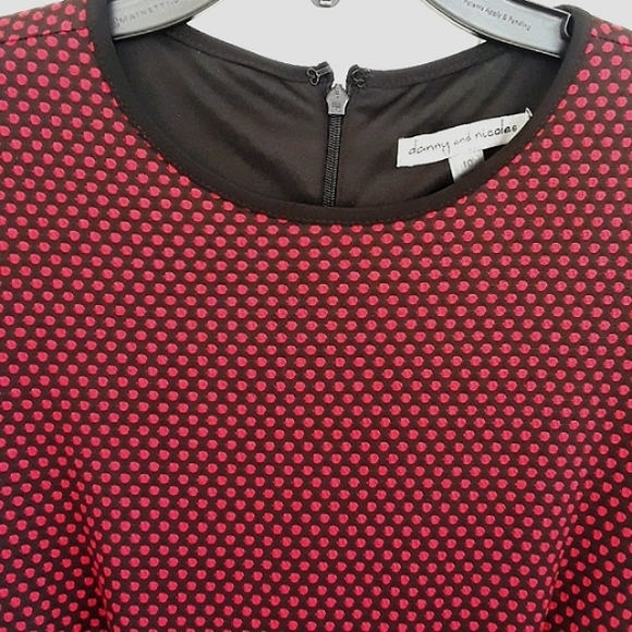 Danny & Nicole Short Sleeve Dots Fit & Flare Dress - Picture 3 of 8